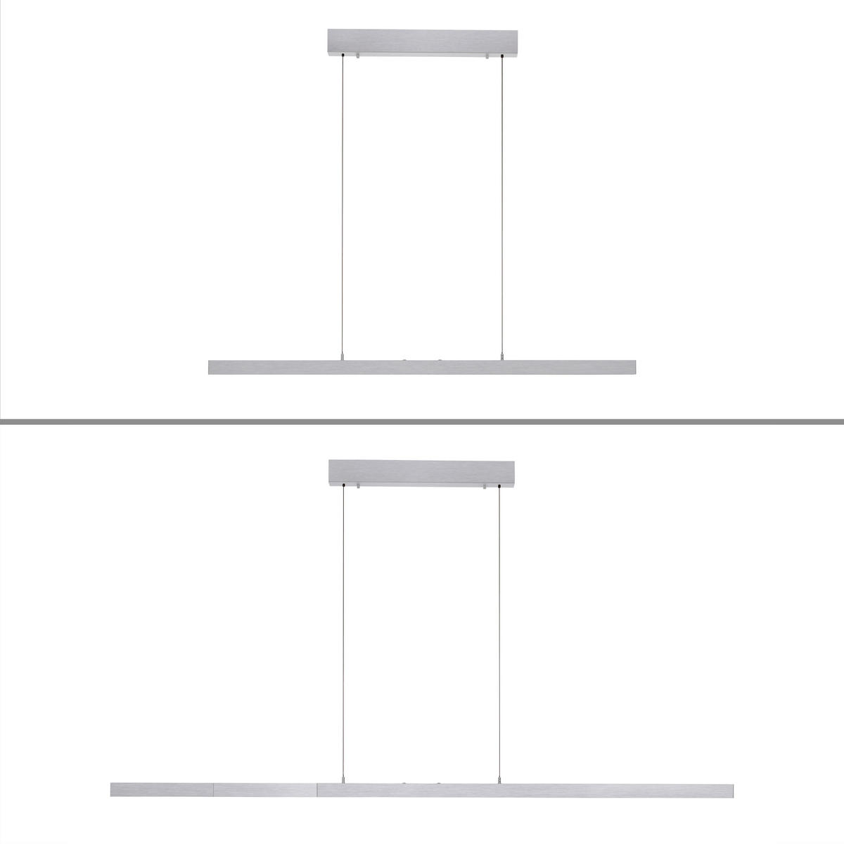 LED-HÄNGELEUCHTE 179/55/150 cm   - Alufarben, Design, Kunststoff/Metall (179/55/150cm) - Paul Neuhaus