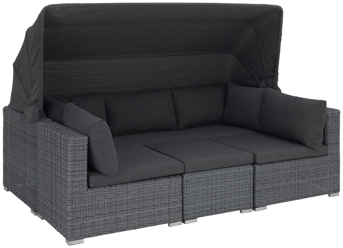 LOUNGE GARNITÚRA   228/70/84 cm  - szürke, Romantik / Landhaus, műanyag/textil (228/70/84cm) - Ambia Garden
