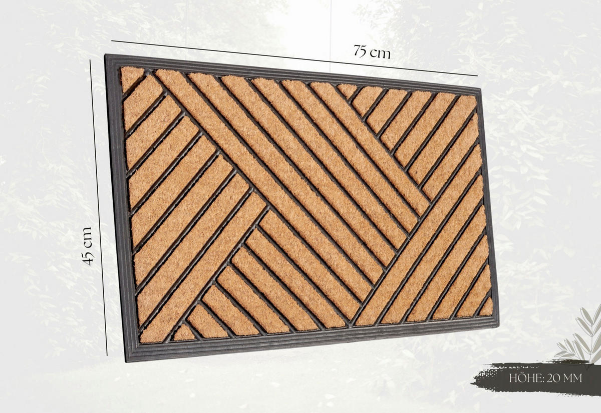 KOKOSMATTE  45/75 cm  Schwarz, Hellbraun  - Hellbraun/Schwarz, Basics, Naturmaterialien/Kunststoff (45/75cm) - Hanse Home