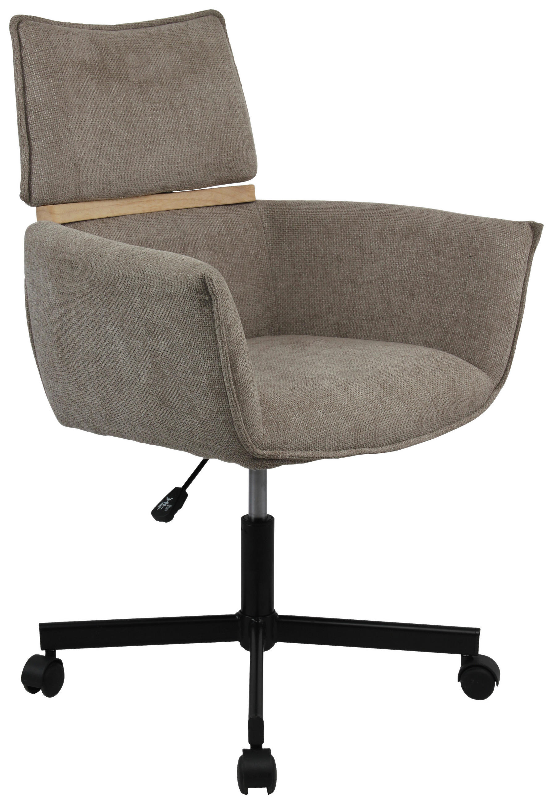 CHEFSESSEL Webstoff Dunkelgrau  - Dunkelgrau/Schwarz, MODERN, Holz/Kunststoff (62/86/56cm) - MID.YOU
