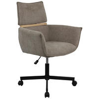 CHEFSESSEL Webstoff Dunkelgrau  - Dunkelgrau/Schwarz, MODERN, Holz/Kunststoff (62/86/56cm) - MID.YOU