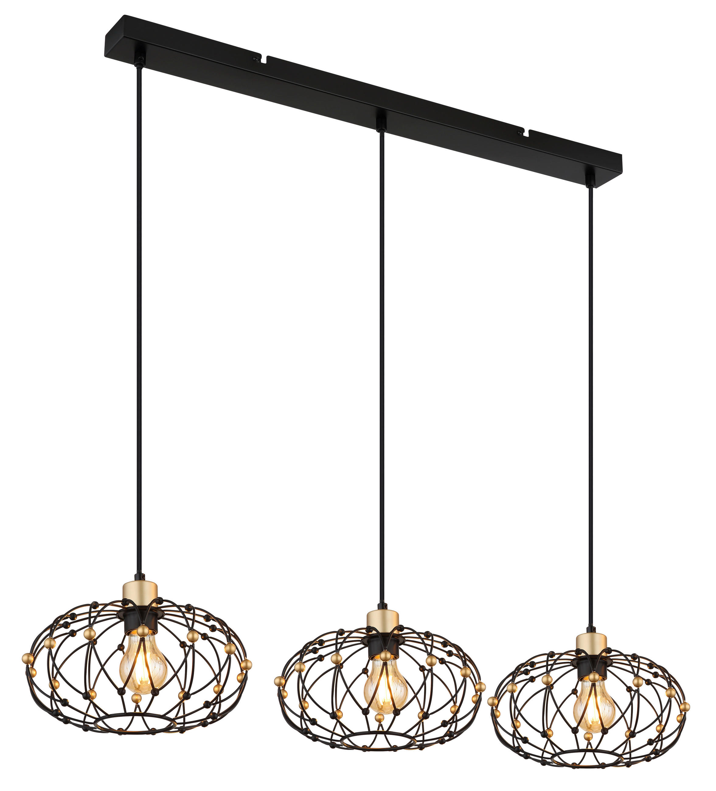 VISEČA SVETILKA  GREYS   95/28/150 cm         E27 - zlate barve/črna, Design, kovina/umetna masa (95/28/150cm) - Globo