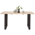 ESSTISCH in Holz, Metall 160/90/76 cm  - Schwarz/Akaziefarben, Natur, Holz/Metall (160/90/76cm) - Carryhome