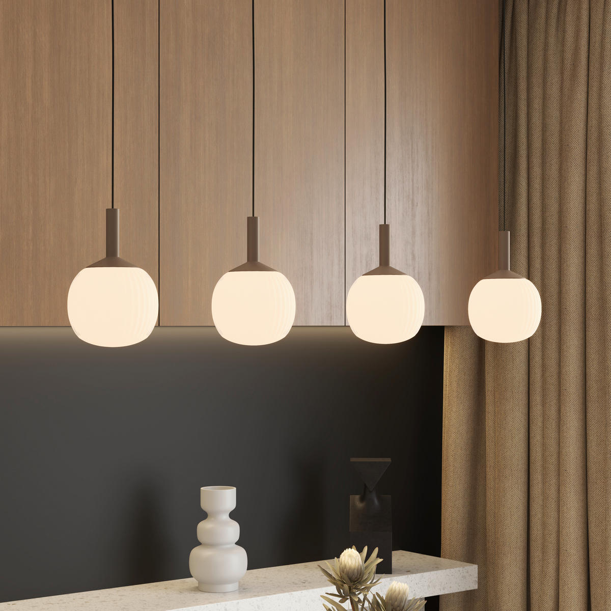 LED-HÄNGELEUCHTE 114/15/150 cm  - Weiß, Design, Glas/Metall (114/15/150cm) - Novel