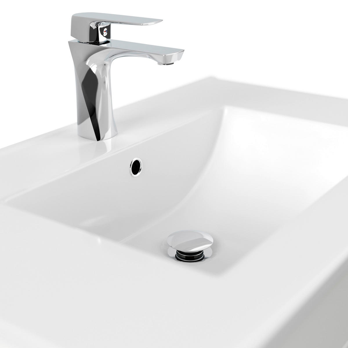 WASCHTISCHKOMBI 75,5 cm  - Weiß Hochglanz/Weiß, Basics, Keramik/Holzwerkstoff (75,5cm) - MID.YOU