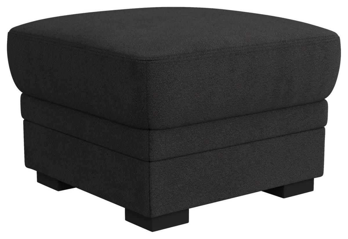 HOCKER in Textil Schwarz  - Schwarz, Basics, Kunststoff/Textil (68/45/68cm) - MID.YOU