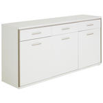 SIDEBOARD  in 184/89/45 cm  - Edelstahlfarben/Weiß, Design, Holzwerkstoff/Metall (184/89/45cm) - Xora