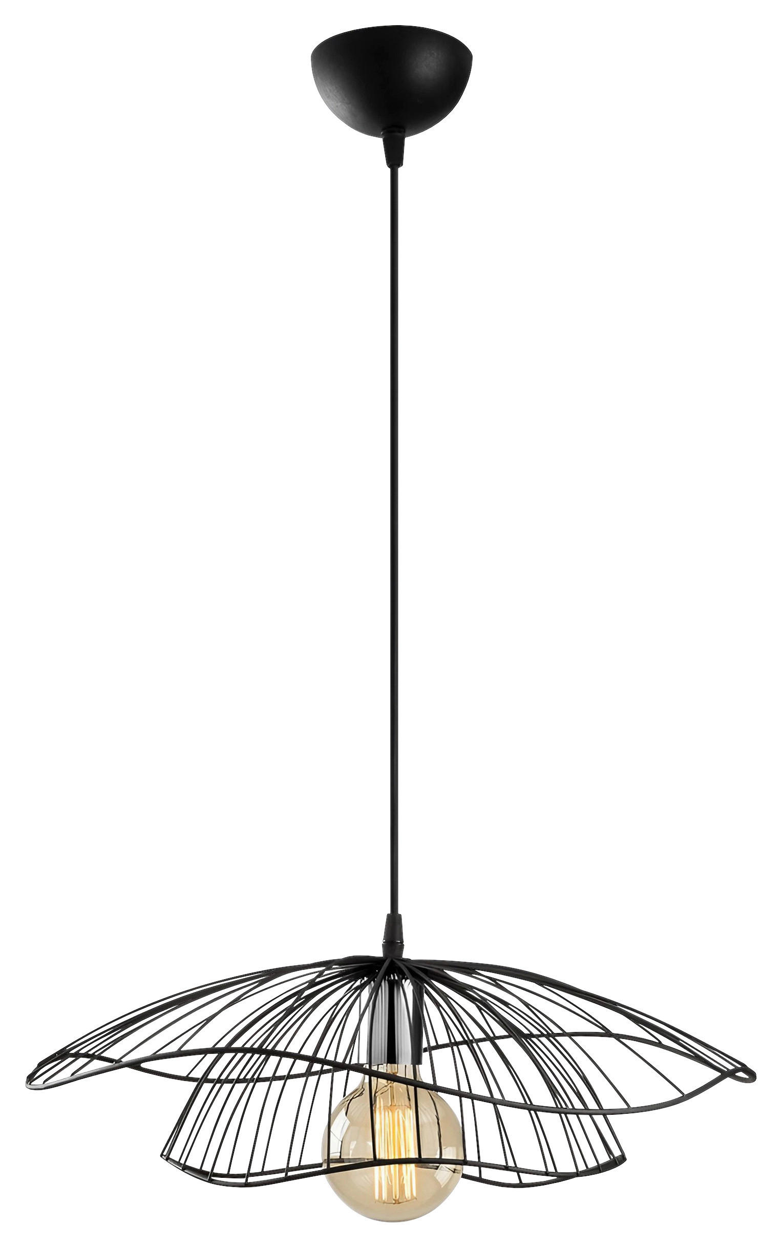 HÄNGELEUCHTE 50/111 cm   - Schwarz, Design, Metall (50/111cm) - P & B
