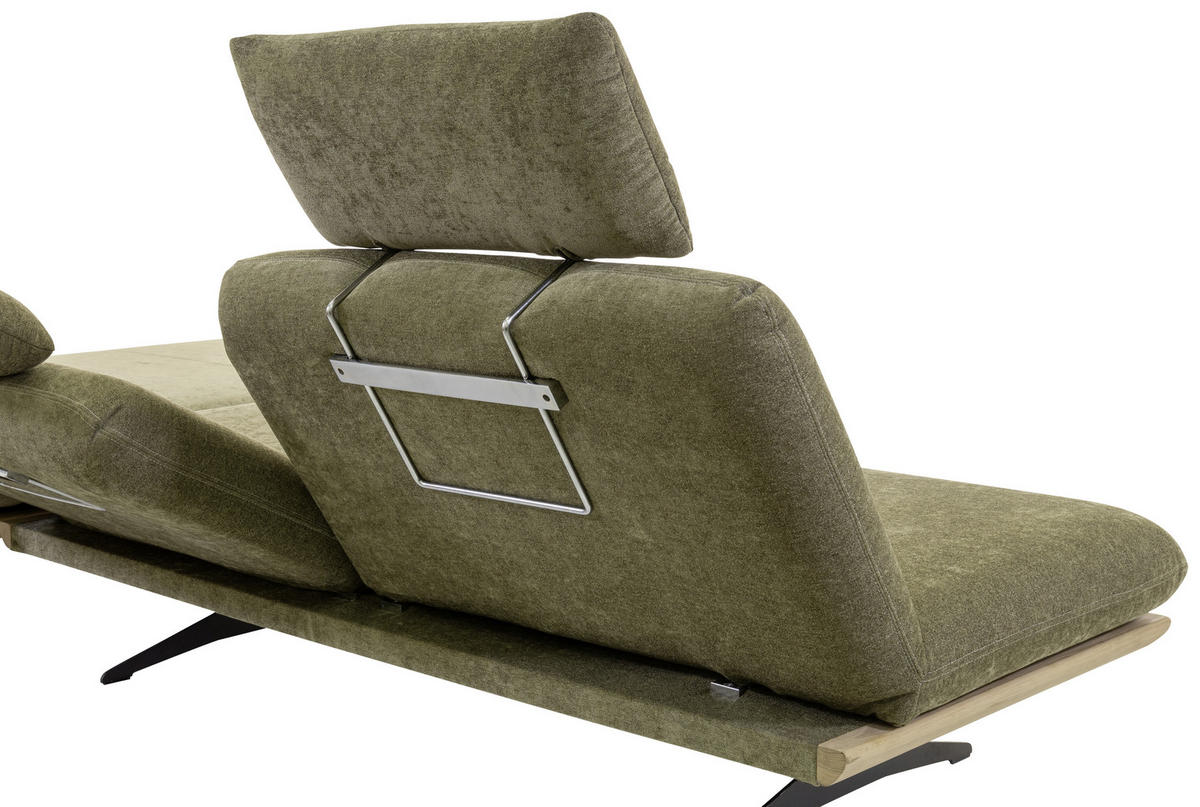 SCHLAFSOFA Grün, Eichefarben  - Eichefarben/Beige, Design, Holz/Textil (204/92/90cm) - Dieter Knoll