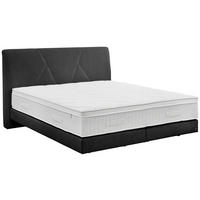 BOXSPRINGBETT 180/200 cm,  in Anthrazit, Topper, Matratzen, H2 + H2 = mittel  - Anthrazit/Schwarz, Design, Kunststoff/Textil (180/200cm) - Dieter Knoll