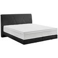BOXSPRINGBETT 160/200 cm,  in Anthrazit, Topper, Matratzen, H2 + H2 = mittel  - Anthrazit/Schwarz, Design, Kunststoff/Textil (160/200cm) - Dieter Knoll