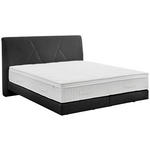 BOXSPRINGBETT 200/200 cm,  in Anthrazit, Topper, Matratzen, unterschiedliche Matratzenhärtegrade je Bettseite, H2 + H3 = mittel + fest  - Anthrazit/Schwarz, Design, Kunststoff/Textil (200/200cm) - Dieter Knoll