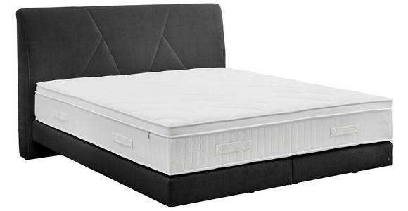 BOXSPRINGBETT 160/200 cm,  in Anthrazit, Topper, Matratzen, H2 + H2 = mittel  - Anthrazit/Schwarz, Design, Kunststoff/Textil (160/200cm) - Dieter Knoll