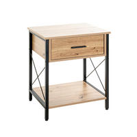 BEISTELLTISCH 45/40/60 cm Schwarz, Eichefarben  - Eichefarben/Schwarz, Design, Holzwerkstoff/Metall (45/40/60cm)