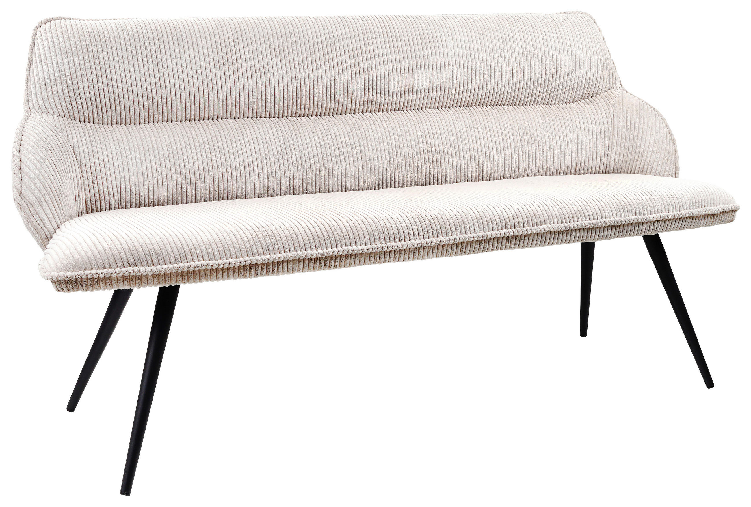 SITZBANK 163/85/67 cm Struktur Beige  - Beige/Schwarz, MODERN, Textil/Metall (163/85/67cm) - MID.YOU