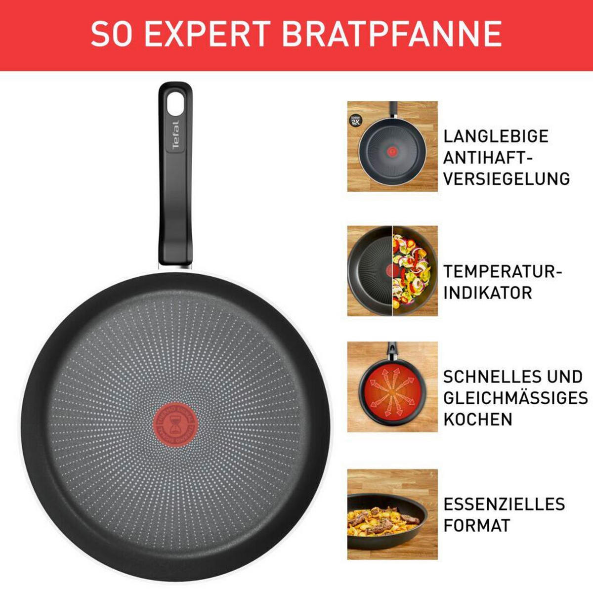 BRATPFANNE So Expert Keramikbeschichtung  - Schwarz, Basics, Metall (46,90/28,90/8,30cm) - Tefal