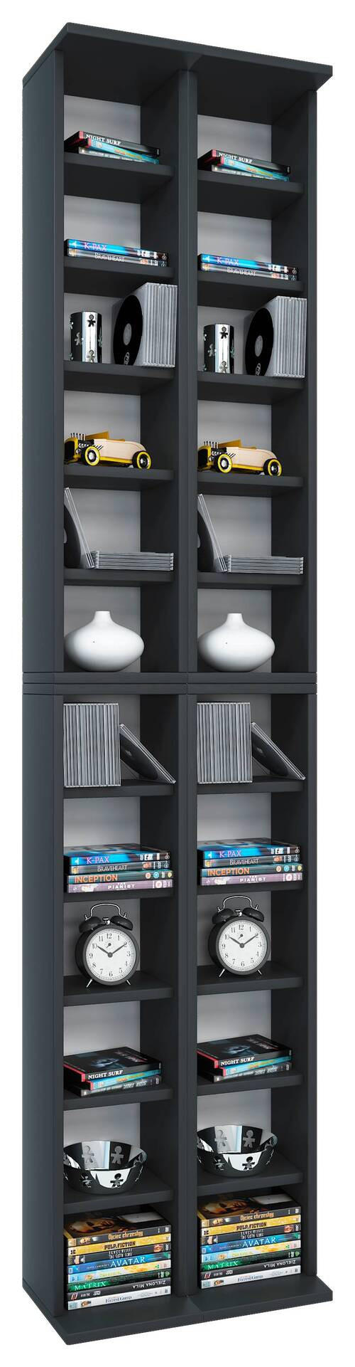CD-REGAL Schwarz  - Schwarz, KONVENTIONELL, Holzwerkstoff (42/183/20cm) - MID.YOU