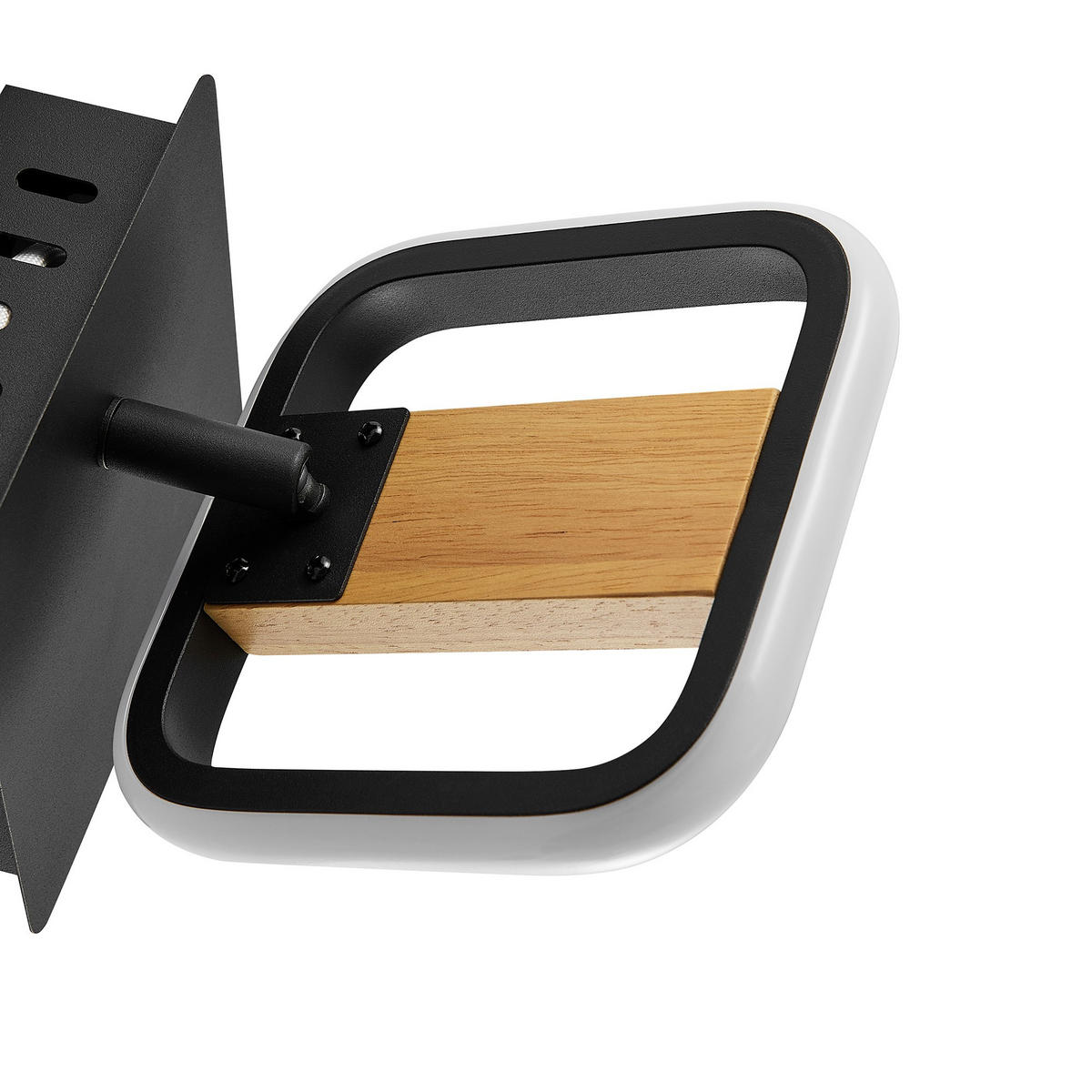 LED-STRAHLER Miriam 14/13,5/9,5 cm   - Eschefarben/Schwarz, Design, Holz/Kunststoff (14/13,5/9,5cm) - Novel