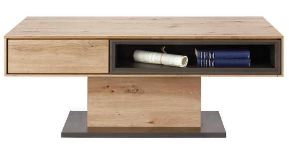 COUCHTISCH in Holzwerkstoff 115/65/44 cm - Eichefarben/Grau, Design, Holzwerkstoff (115/65/44cm) - Hom`in
