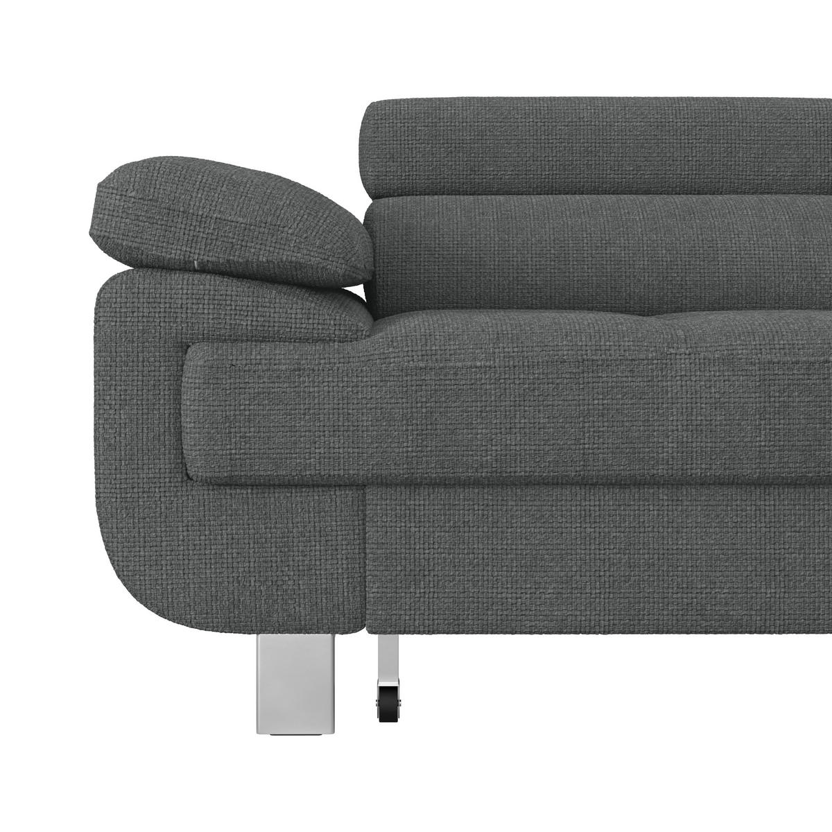 ECKSOFA Anthrazit Drell  - Anthrazit, MODERN, Textil/Metall (270/230cm) - MID.YOU