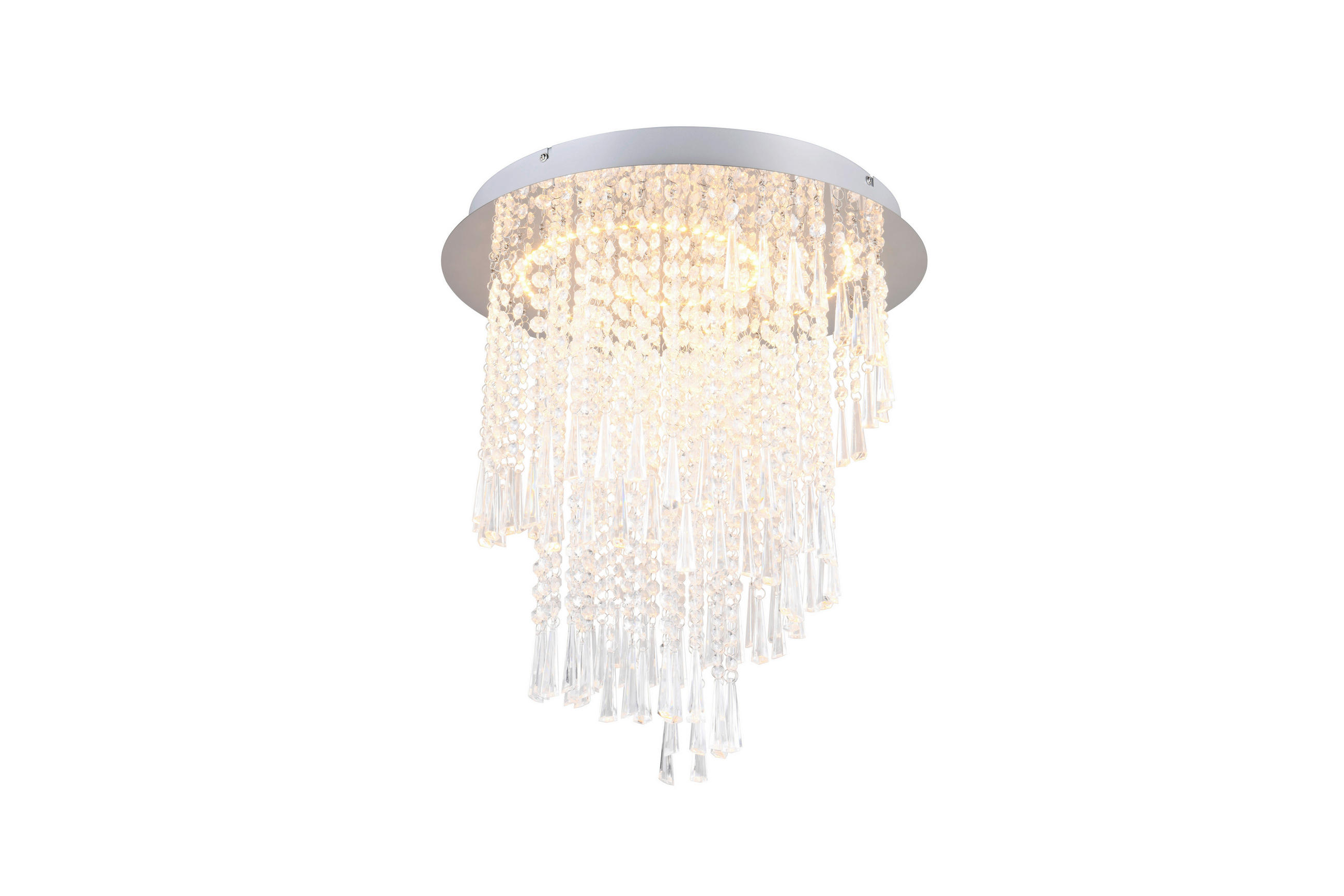 LED MENNYEZETI LÁMPA - krómszínű, Trend, műanyag/fém (45/55cm) - Novel