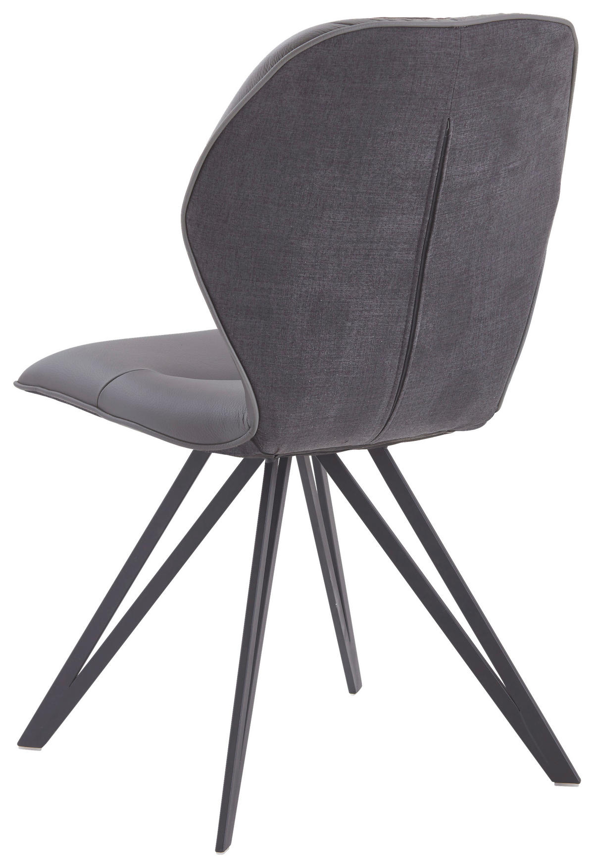 STUHL  in Echtleder pigmentiert  - Graphitfarben/Schwarz, Design, Leder/Textil (58/91/59cm) - Valdera
