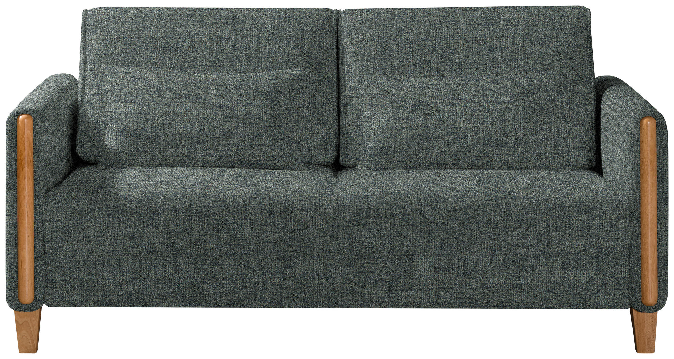 SCHLAFSOFA in Holz, Textil Grau, Grün, Buchefarben  - Buchefarben/Grau, Design, Holz/Textil (174/88/104cm) - Niels Andersson