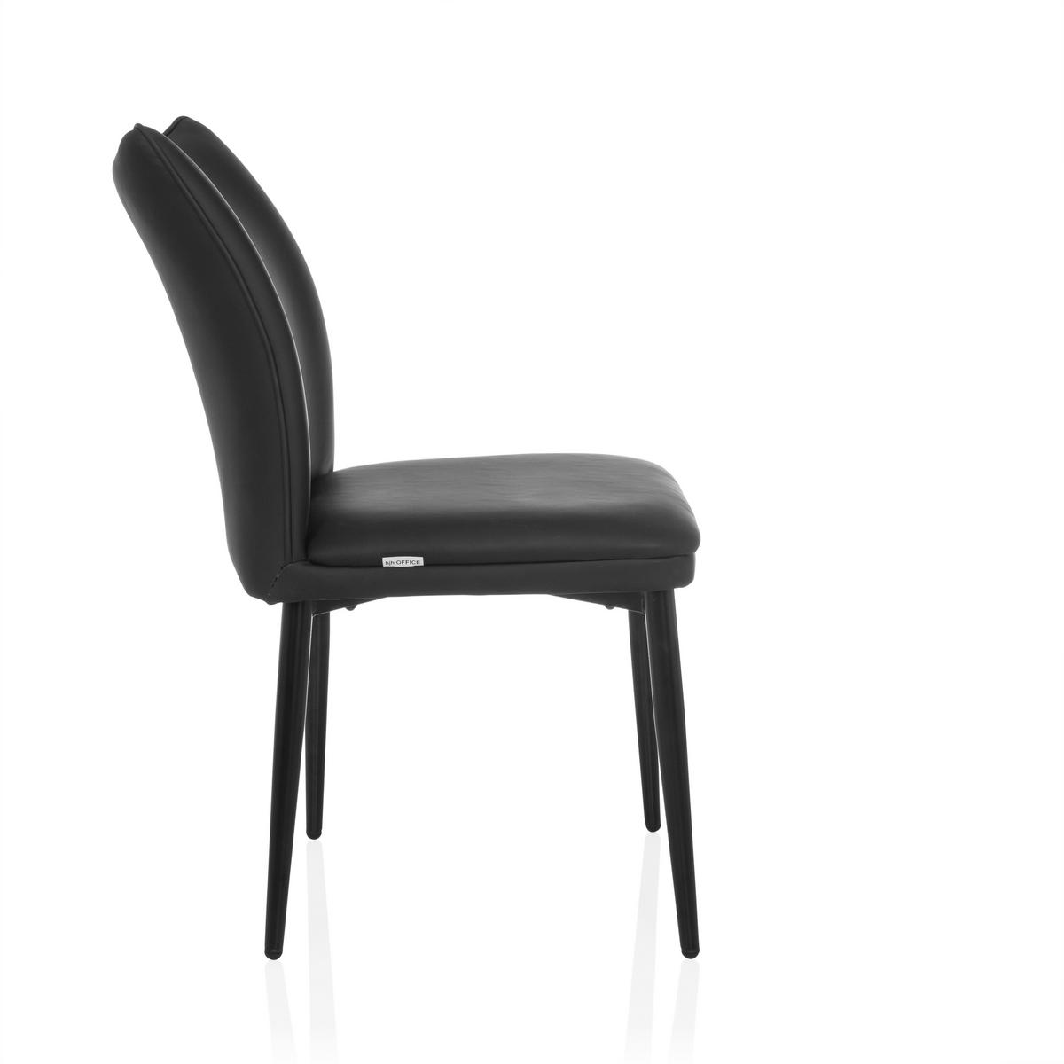 STUHL  in Lederlook Textil  - Schwarz, MODERN, Textil/Metall (47/87/61cm) - MID.YOU