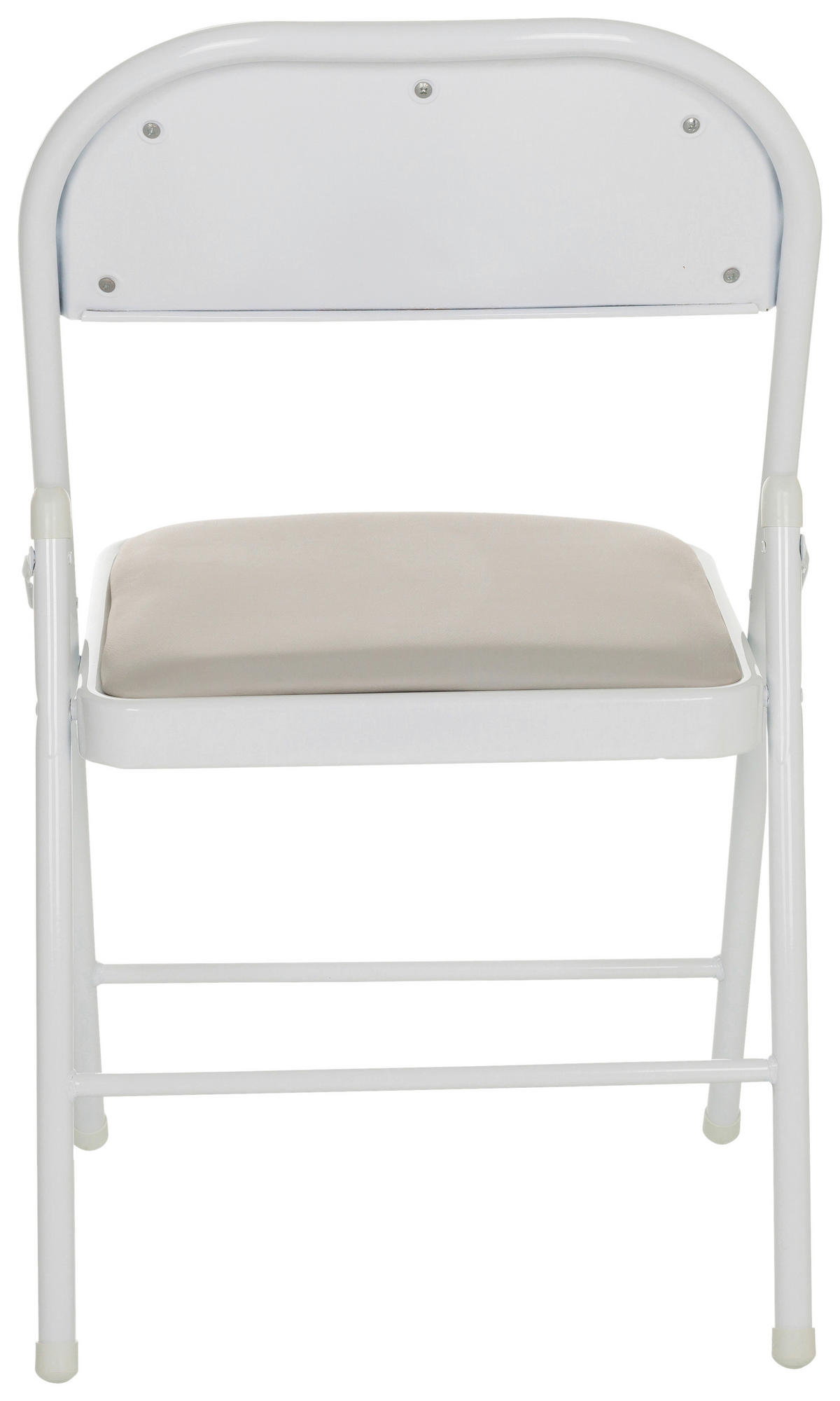 KLAPPSTUHL in Leder Grau  - Weiß/Grau, Basics, Leder/Metall (44/80/49cm) - MID.YOU