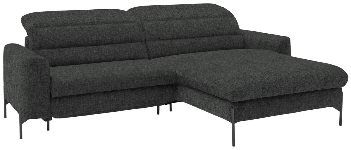 SAROKKANAPÉ textil sötétszürke  - fekete/sötétszürke, Design, textil/fém (252/191cm) - Dieter Knoll