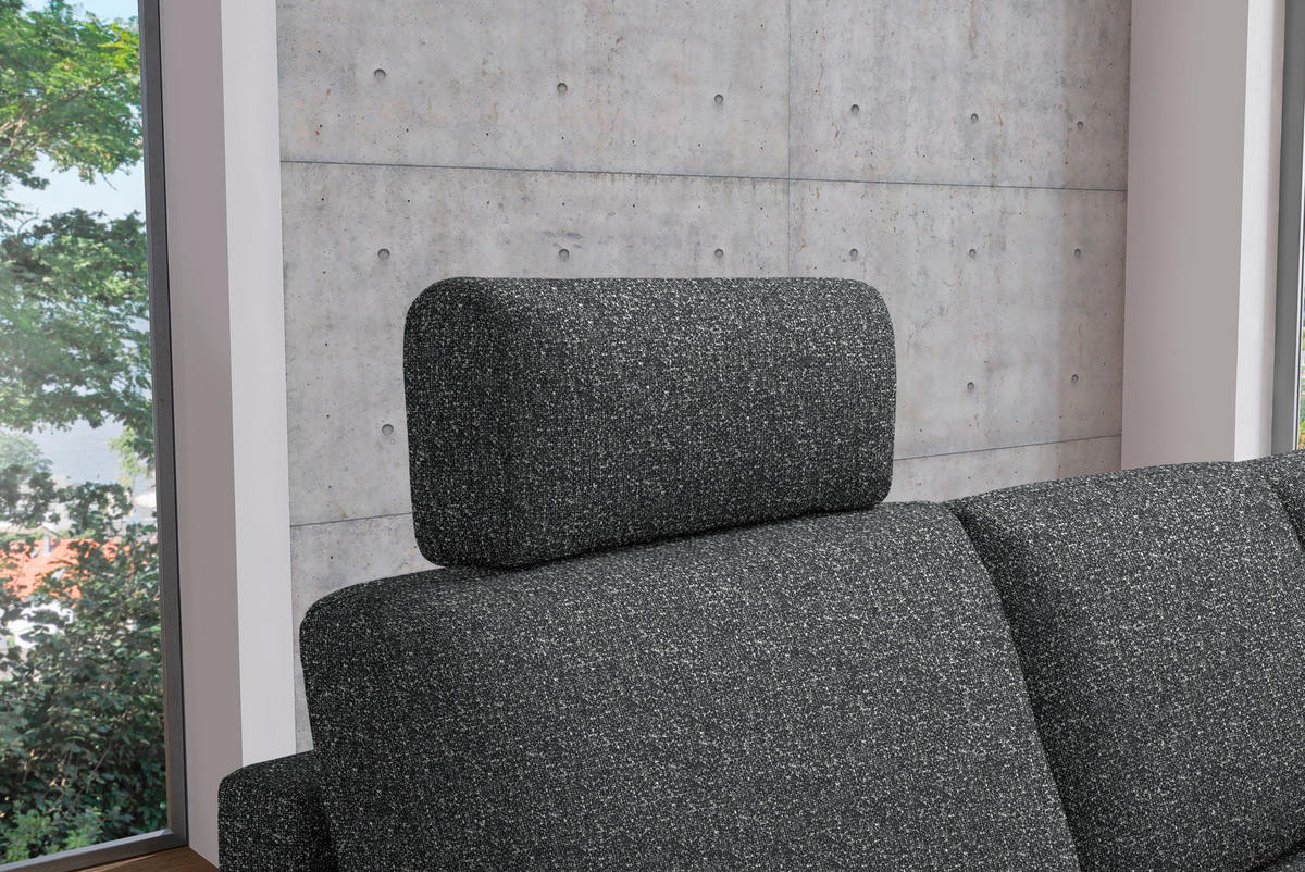 ECKSOFA  in Mikrovelours Anthrazit  248/160 cm  - Anthrazit/Alufarben, Design, Textil/Metall (248/160cm) - Sedda