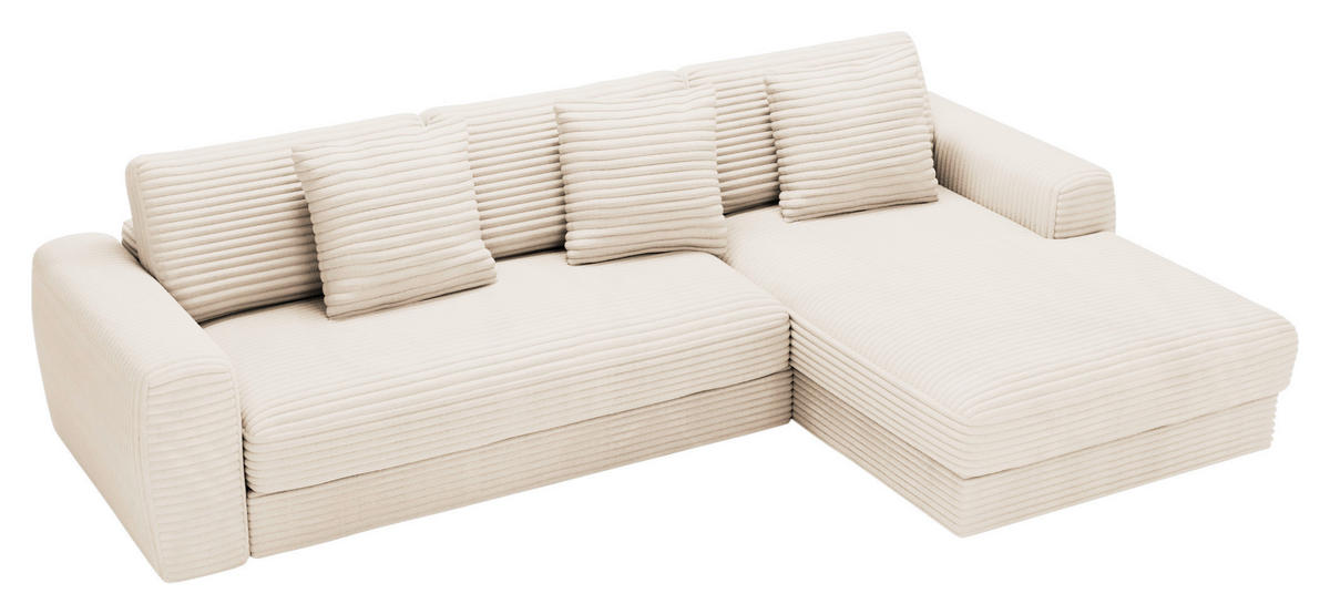 ECKSOFA Naturfarben Cord  - Schwarz/Naturfarben, MODERN, Kunststoff/Textil (302/182cm) - Carryhome