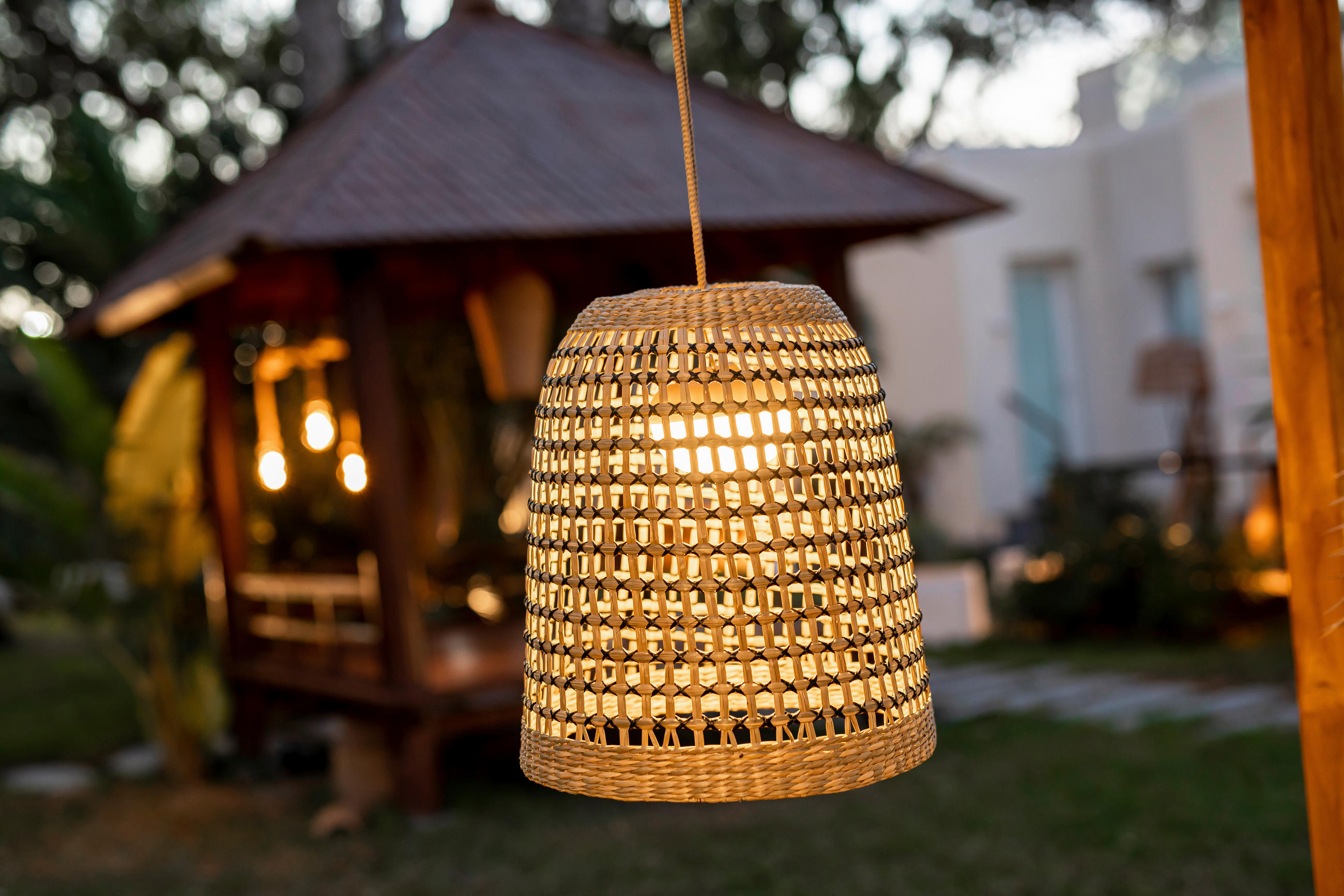 Thumbnail - Newgarden Led-Hängeleuchte, Naturmaterialien, 33x35x33 cm, 3 Helligkeitsstufen, Lampen & Leuchten, Innenbeleuchtung, Hän...