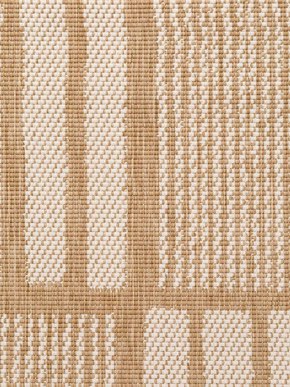 FLACHWEBETEPPICH 200/300 cm Haringey Weiß, Sandfarben rechteckig  - Sandfarben/Weiß, Design, Kunststoff (200/300cm)