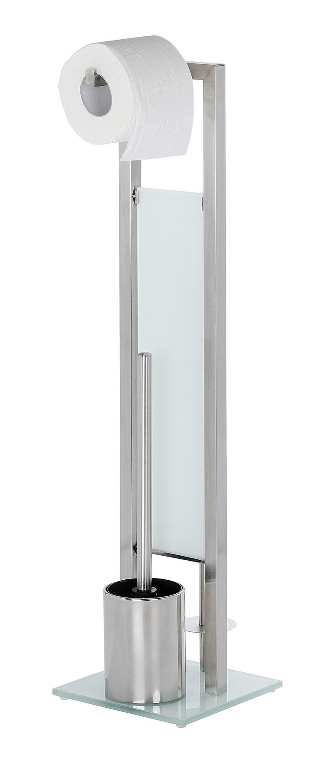 WC-BÜRSTENKOMBINATION - Edelstahlfarben/Weiß, Design, Glas/Kunststoff (18/70/23cm) - Wenko