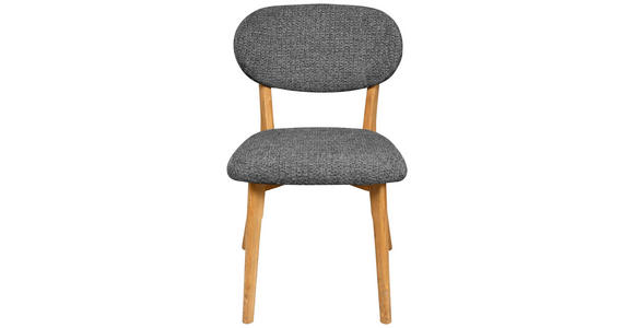 STUHL  Stoffauswahl Webstoff  - Eichefarben/Dunkelgrau, MODERN, Holz/Textil (51/86/60cm) - Carryhome