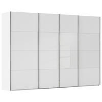 SCHWEBETÜRENSCHRANK  in Weiß  - Chromfarben/Weiß, KONVENTIONELL, Glas/Holzwerkstoff (316/223/68cm) - Novel