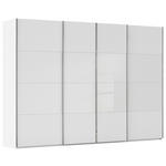 SCHWEBETÜRENSCHRANK  in Weiß  - Chromfarben/Weiß, KONVENTIONELL, Glas/Holzwerkstoff (316/223/68cm) - Novel