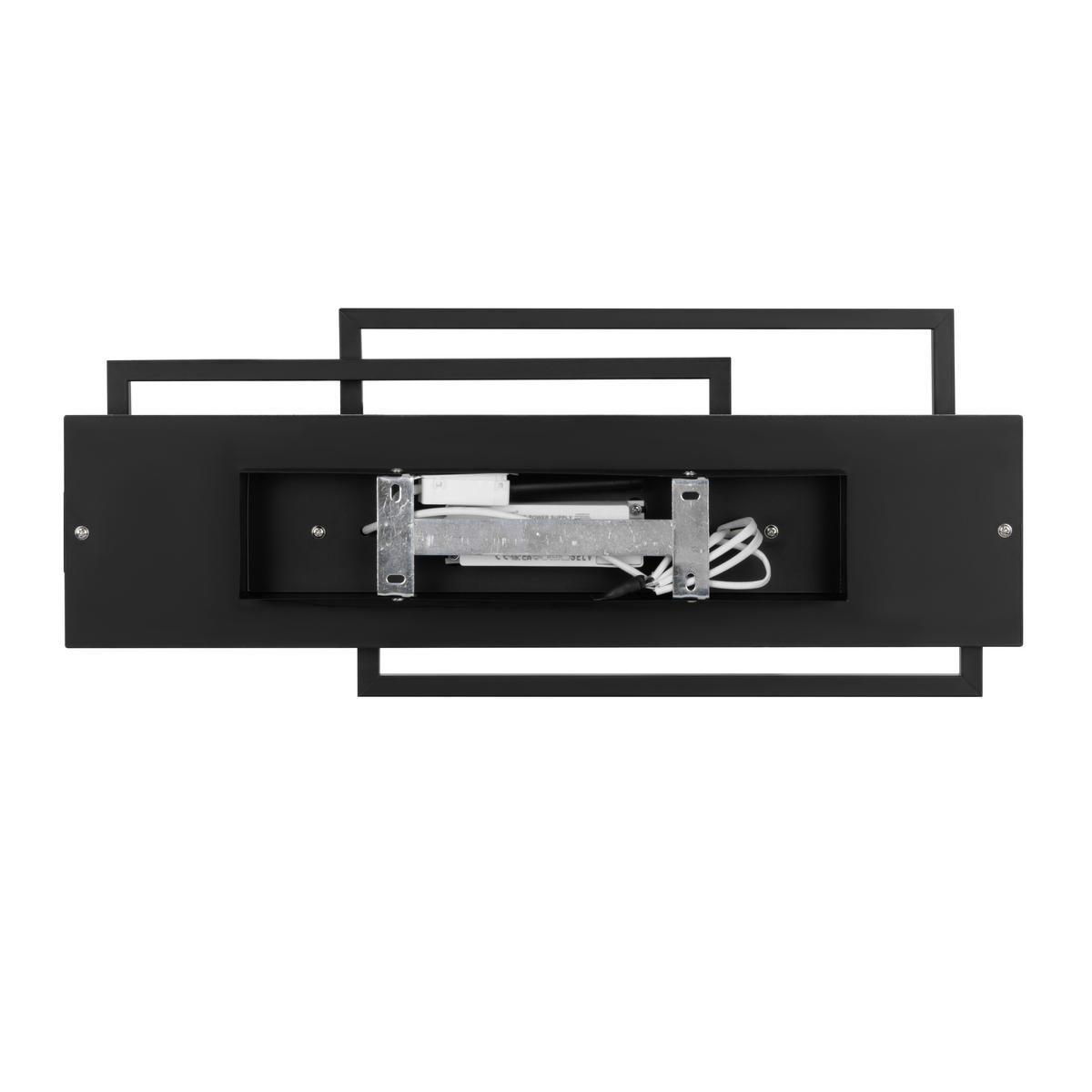 LED-DECKENLEUCHTE Senj 53/35/10,5 cm   - Weiß Hochglanz/Schwarz, Design, Kunststoff/Metall (53/35/10,5cm) - Novel