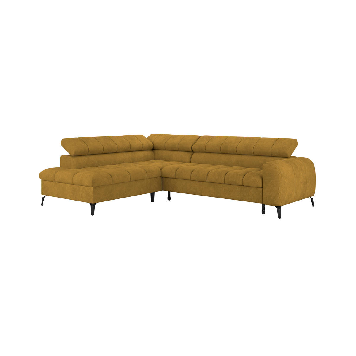 ECKSOFA in Terracotta  - Terracotta/Schwarz, Trend, Kunststoff/Textil (203/261cm) - Livetastic