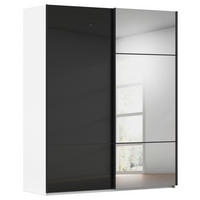 SCHWEBETÜRENSCHRANK 181/223/68 cm 2-türig Schwarz, Weiß  - Schwarz/Weiß, KONVENTIONELL, Glas/Holzwerkstoff (181/223/68cm) - Novel