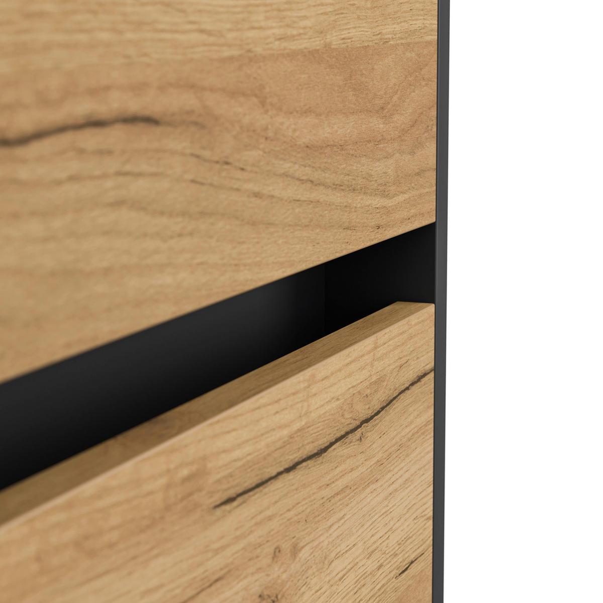 NACHTTISCH 51,2/65/42 cm  in Graphitfarben, Eichefarben  - Eichefarben/Graphitfarben, Basics, Holzwerkstoff/Metall (51,2/65/42cm) - MID.YOU