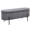 BETTBANK Cord Grau  - Schwarz/Grau, MODERN, Textil/Metall (110/44/40cm) - Livetastic