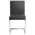 SCHWINGSTUHL in Stahl Mikrofaser - Edelstahlfarben/Dunkelbraun, Design, Textil/Metall (45/91/58cm) - Moderano