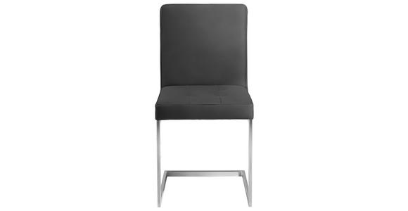 SCHWINGSTUHL in Stahl Mikrofaser - Edelstahlfarben/Dunkelbraun, Design, Textil/Metall (45/91/58cm) - Moderano