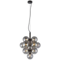 HÄNGELEUCHTE 39,5/120 cm  - Schwarzchrom, Design, Glas/Metall (39,5/120cm) - Collet's Monde