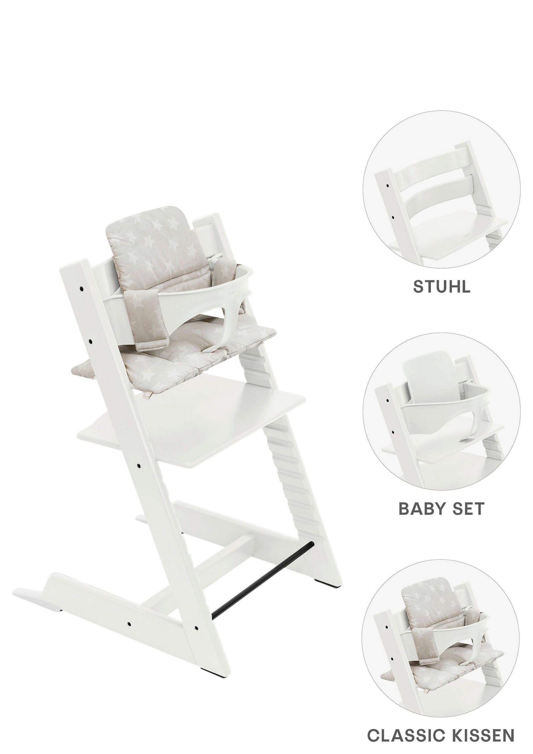 HOCHSTUHL-SET Tripp Trapp Bundles Weiß White  - Weiß, Basics, Holz (83/57/46cm) - Stokke