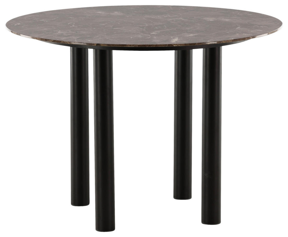 ESSTISCH furniert Schwarz, Dunkelbraun  - Dunkelbraun/Schwarz, Design, Holzwerkstoff/Metall (106/106/75cm) - Livetastic