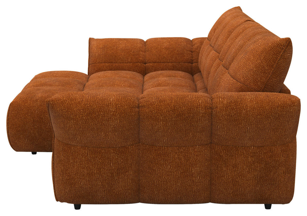 SAROKKANAPÉ textil terrakotta  - fekete/terrakotta, Design, műanyag/textil (177/312cm) - Welnova