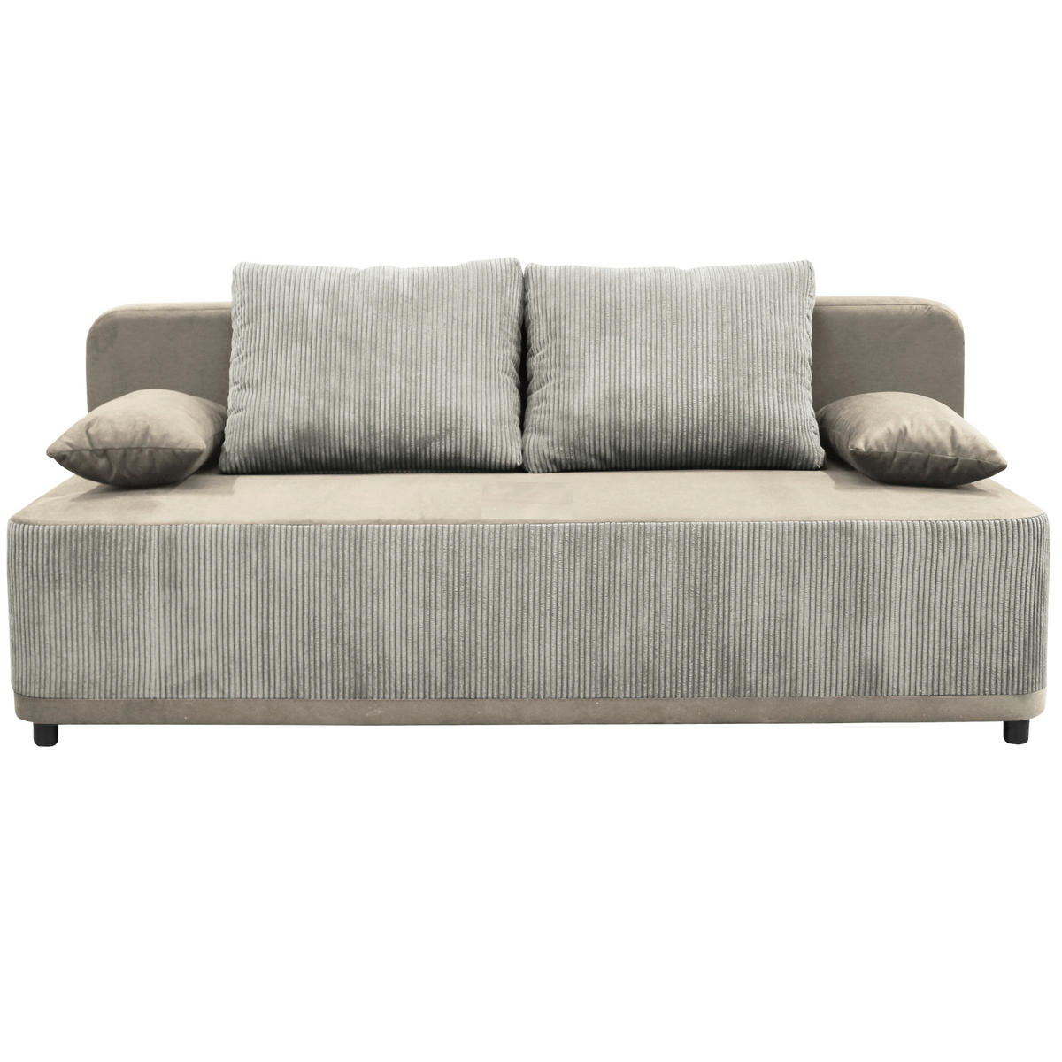 SCHLAFSOFA Velours Creme  - Creme/Schwarz, Design, Kunststoff/Textil (197/90/83cm) - MID.YOU